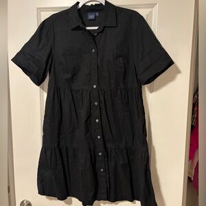 GAP Classic Black Button-Up Dress